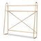 Baxton Studio Merida Glam Brushed Gold Metal and Natural Brown Wood 2-Tier Over Bed Queen Size Storage 182-11624-Zoro - alternate 1